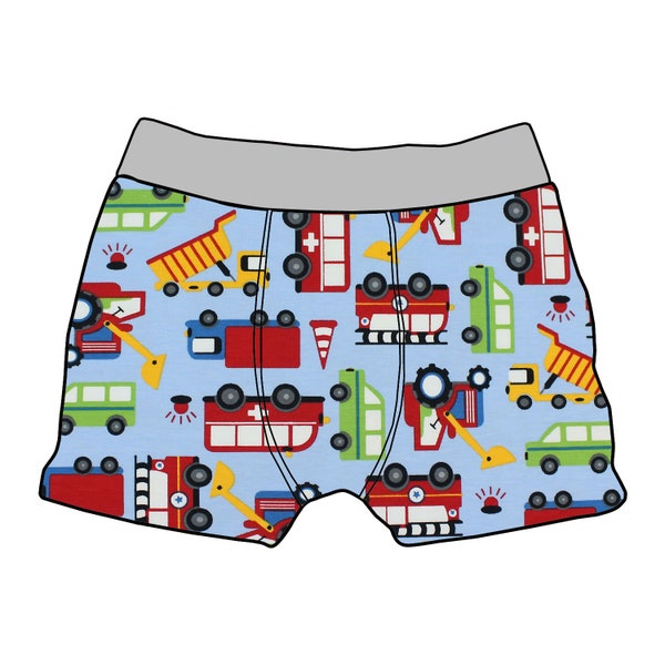 Kinder Boxershorts Unterhose Autos blau