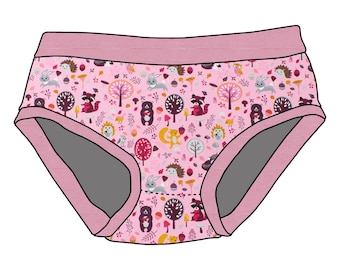Children's underwear briefs forest friends pink