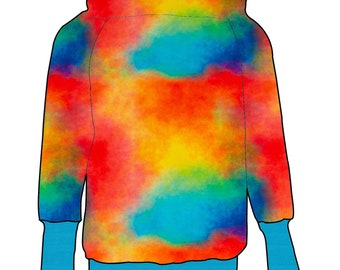 Kinder Retrohoodie Hoodie Kapuzenpullover Zipfelkapuze Batik