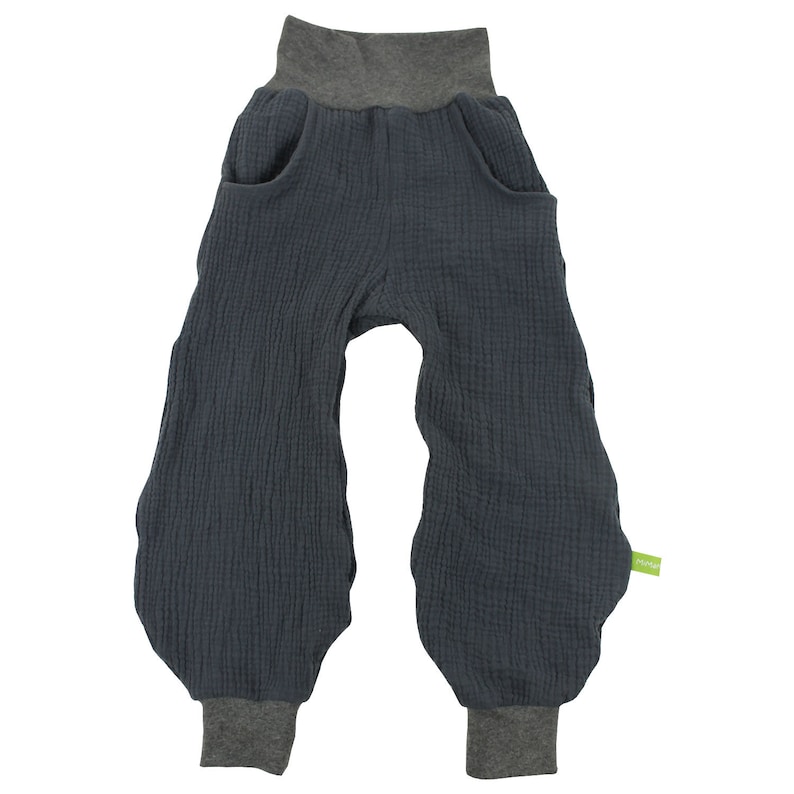 Damen Pumphose Yogahose Wohlfühlhose Umstandshose Musselin Grau Bild 1