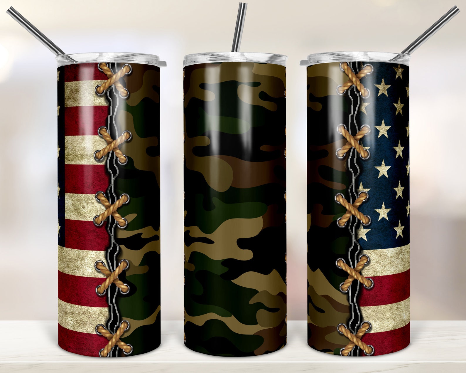 American Flage Camouflage Army 20oz Skinny Tumbler Sublimation - Etsy