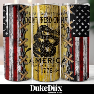 Don&#39;t Tread on Me 20oz Skinny Tumbler Sublimation Designs Tumbler for Straight/Tapered Tumbler PNG File Digital Download