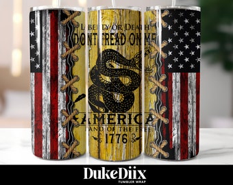 Don't Tread on Me 20oz Skinny Tumbler Sublimation Designs Tumbler for Straight/Tapered Tumbler PNG File Digital Download
