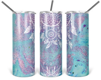 20oz Skinny Tumbler Sublimation Designs Dreamcatcher Tumbler for Straight/Tapered Tumbler PNG File Digital Download