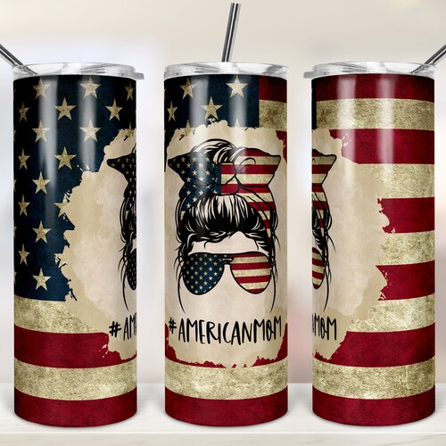 20oz Skinny Tumbler Sublimation Designs Patriotic American We - Etsy