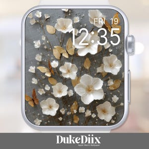 3D Butterfly Floral Apple Watch Wallpaper, Floral Watch Face, Smartwatch Background , Watch Screensaver, Aesthetic Apple Watch Face