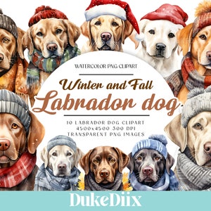 Winter und Herbst Labrador Hund Clip Art Transparenten Hintergrund PNG Datei Digitaler Download für kommerzielle Nutzung