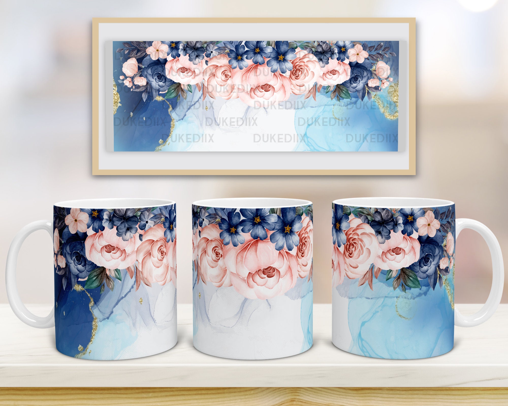 11oz Mug Sublimation Designs Flower Floral Mug PNG File Etsy Australia