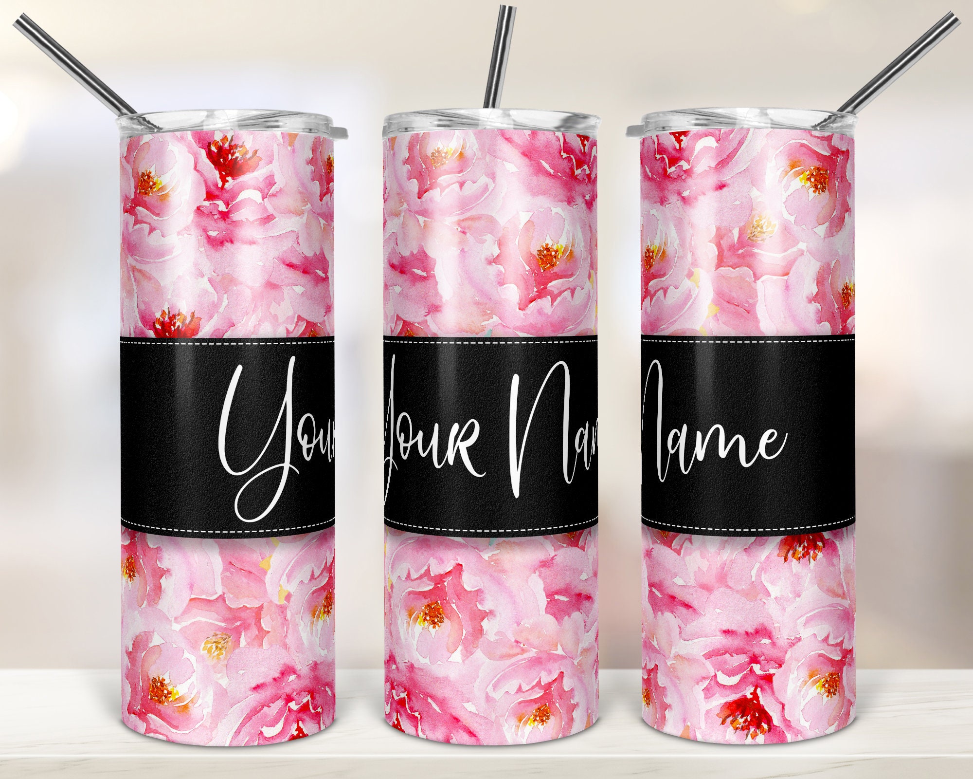 Add Your Own Text / Name 20oz Skinny Tumbler Sublimation - Etsy