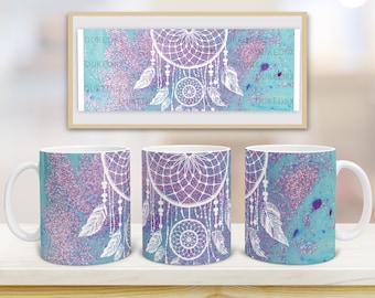 11oz and 15oz Mug Sublimation Designs Dreamcatcher Mug PNG File Digital Download
