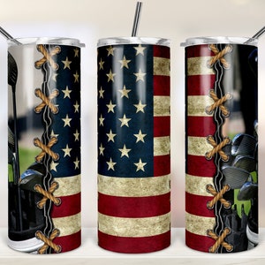 20oz Skinny Tumbler Sublimation Designs Patriotic Golf Bag - Etsy