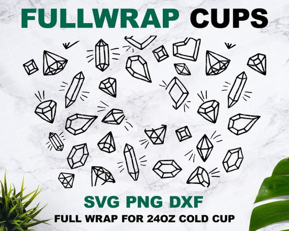 Diamond Starbucks cup SVG, Starbucks svg, Starbucks wrap svg, Full wrap Starbucks SVG files for Cricut 24oz venti cold cup