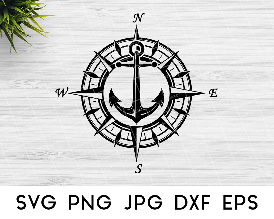 Anchor Compass SVG Files for Cricut Etsy