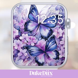 Butterfly Floral Apple Watch Wallpaper, Floral Watch Face, Smartwatch Background , Watch Screensaver, Aesthetic Apple Watch Face