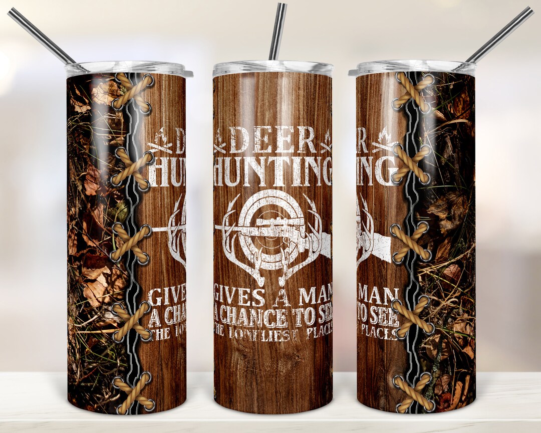 20oz Skinny Tumbler Sublimation Designs Deer Hunting and Camo Hunt for ...