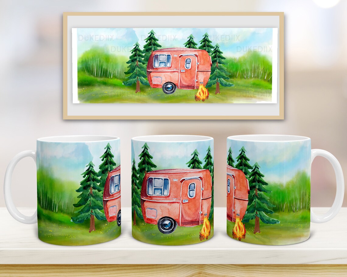 11oz Mug Sublimation Designs Camping Mug PNG File Digital Etsy
