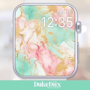 Marmor und Gold Glitter Apple Watch Wallpaper, Uhren-Gesicht, Smartwatch Hintergrund, Bildschirmschoner, ästhetisches Apple Uhren-Gesicht