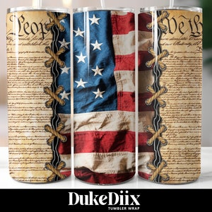20oz Skinny Tumbler Sublimation Designs Patriotic American We The People Constitution for Straight/Tapered Tumbler PNG File Digital Download