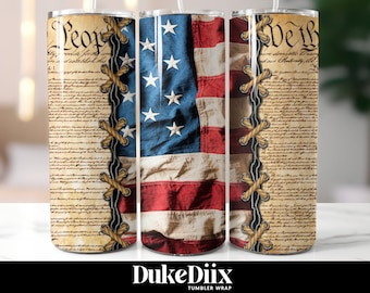20oz Skinny Tumbler Sublimation Designs Patriotic American We The People Constitution for Straight/Tapered Tumbler PNG File Digital Download