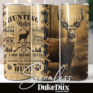 Hirsch Jagd Regeln Tumbler Wrap 20 Unzen Skinny Tumbler Sublimation Designs gerade/Tapered Tumbler PNG Datei digitaler Download