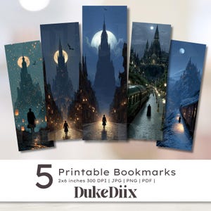 Magic World Bookmark Digital Printable Bookmarks Set for Book Lovers, Cute Gifts Digital Download