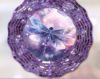 Sparkly Dragonflies Wind Spinner PNG File Sublimation Design Digital Download