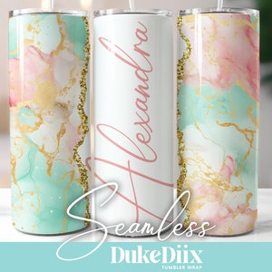 Add Your Own Name Tumbler Wrap Seamless Marble And Gold Glitter Tumbler Wrap Sublimation Design 20oz Skinny Tumbler PNG Digital Download