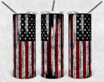 20oz Skinny Tumbler Sublimation Designs American Flag for Straight/Tapered Tumbler PNG File Digital Download