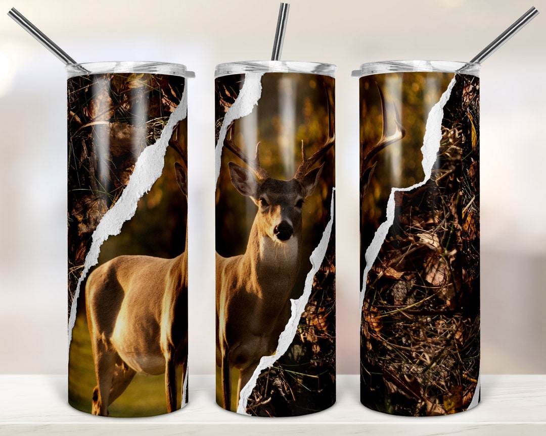 20oz Skinny Tumbler Sublimation Designs Deer Hunting and Camo Hunt for ...