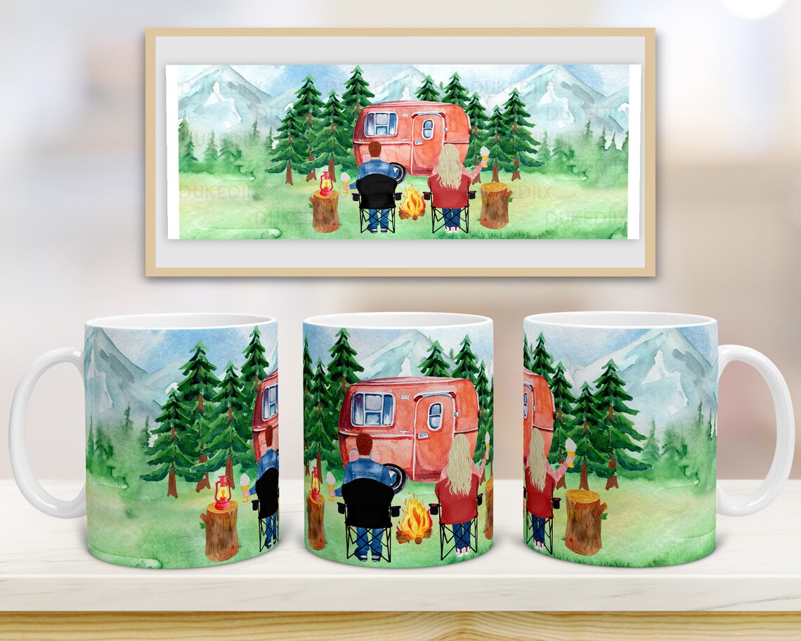 11oz Mug Sublimation Designs Camping Mug PNG File Digital Etsy