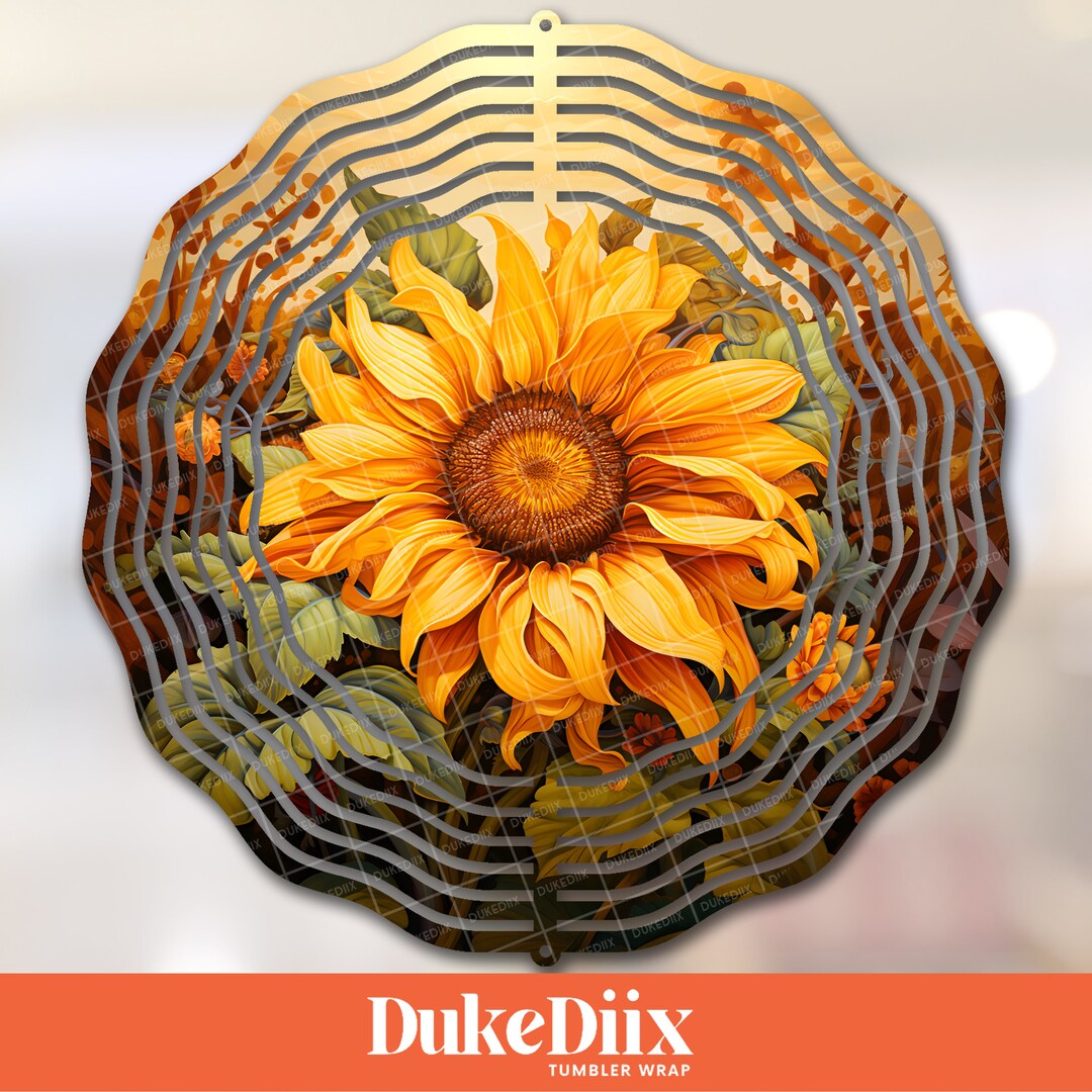 Sunflower Wind Spinner PNG File Sublimation Design Digital Download Etsy