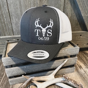 wedding party trucker hat, Wedding party hat, Embroidered wedding hat, Trucker hat, Bridal Party, deer antlers, deer wedding hat, bachelor