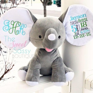 Grey elephant birth stat stuffy