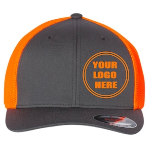 Custom logo trucker hat, flexfit hat, Embroidered trucker hat,Embroidered hat for him, logo hat, embroidered baseball hat, custom hat