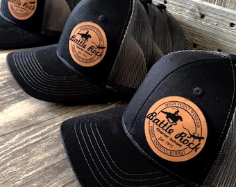 Custom Leather Patch Trucker Hat: Personalized Logo Snapback