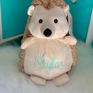 Hedgehog stuffy, personalized hedgehog, new baby gift, baby shower, Christmas gift, kids gift, embroidered name