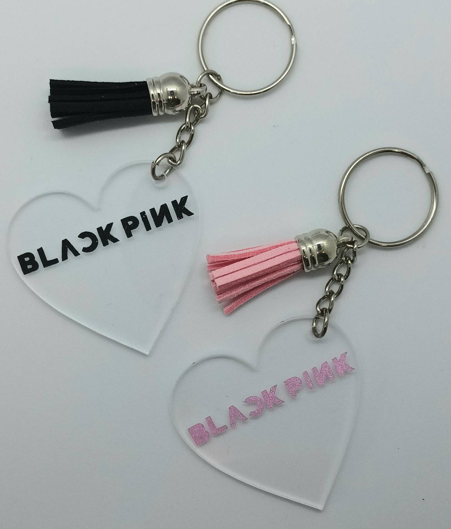 BLACKPINK Keyring Heart Pink Black Shimmer Blinks Gift Kpop