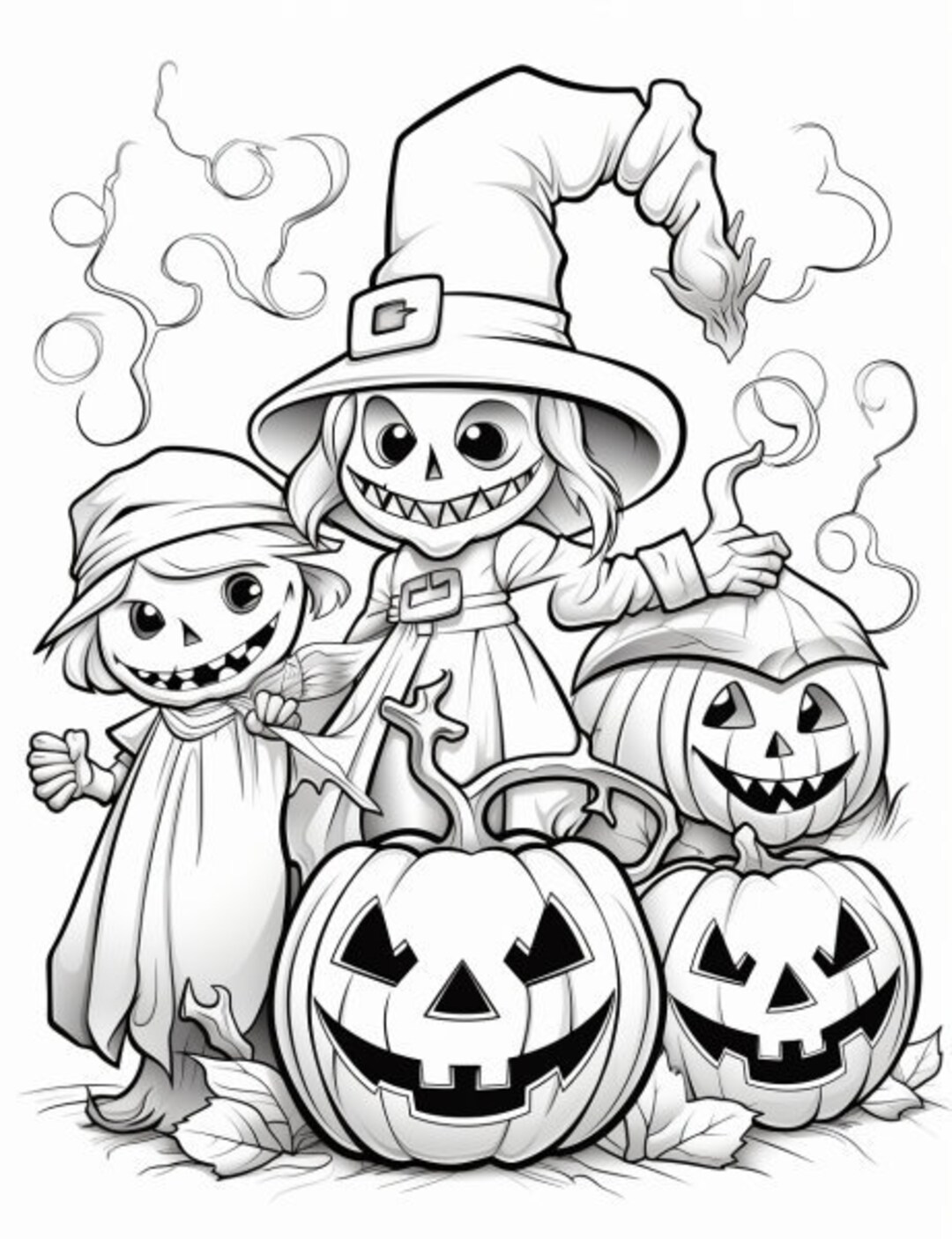 Spooky Halloween Coloring Pages for Kids - Etsy