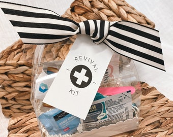 Wedding or Celebration Recovery Kit | Decorative Box with Ribbon and Tag