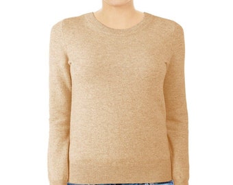 Cashmere Wool Blend Sweater Beige Unisex