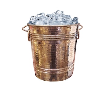 Copper Ice Bucket Beverage Tub, Drinks Bucket Ice Cooler, Wine Bottle Holders & Chillers, Champagne Holder, Hand-Hammered Barware, Gift