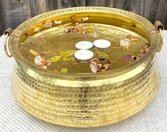 Brass Spa Bath Bowl | Foot Massage Pedicure Tub | Flower Decoration Bowl