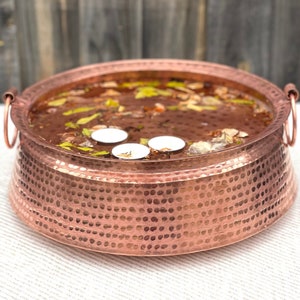 Copper Spa Bath Bowl | Foot Massage Pedicure Tub | Flower Decoration Bowl