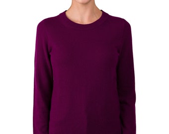 Cashmere Wool Blend Sweater Plum Unisex