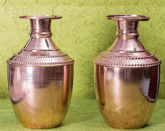 Juego De Pooja Kalash De Latón - Olla, Cuchara Y Plato De Flores, Para Rituales Hindúes, Decoración Y Festivales