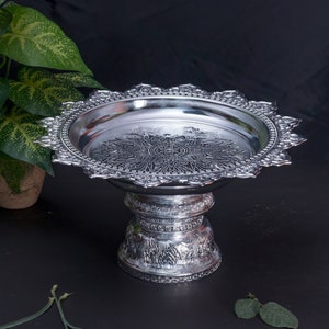 Silver Plated Tika Thali for Puja Aarati | Aluminium Tika Dani Tikathali Tray for Pooja