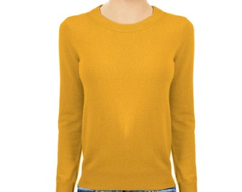 Cashmere Wool Blend Sweater Yellow Unisex