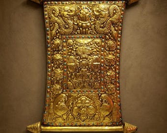 Handmade Brass Double Vajra Wall Hanging, Himalayan Buddhist Decor, Made in Nepal