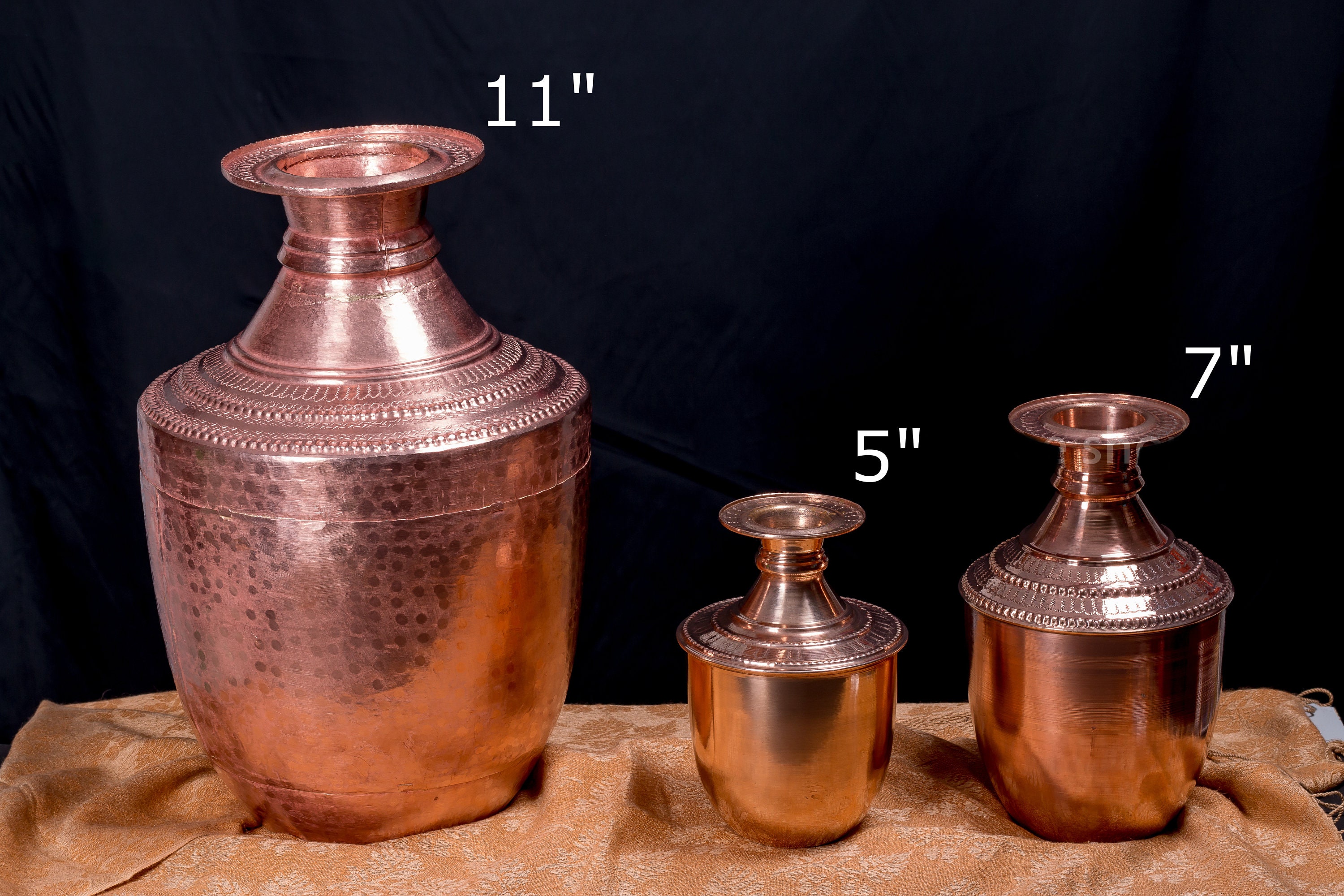 Handmade Copper Kalash Flowerpot Vase | Water Storage Pot for