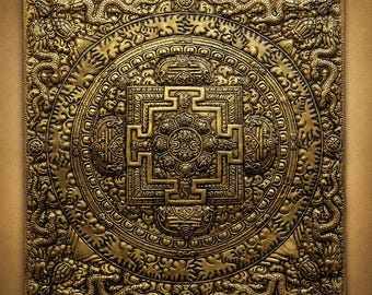 Handmade Brass Dragon Mandala Wall Hanging, Buddhist-Inspired Decor, Made in Nepal